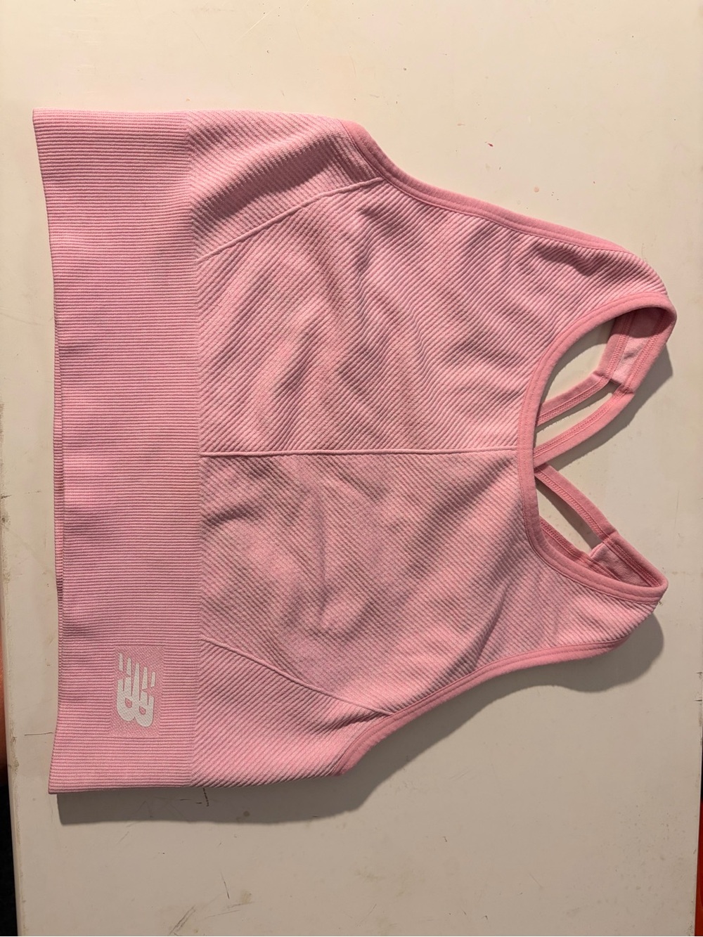 New Balance Pink Ribbed Sports Bra